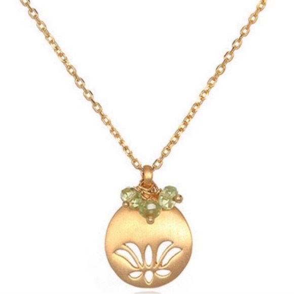 Satya Genuine Semi Precious Birthstone Lotus Pendant Necklace-Boutique - Picture 9 of 16